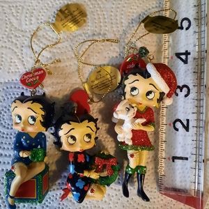 Danbury Mint Betty Boop Glitter Ornaments Set of Three (1x 2010, 2x 2011)